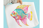 Preppy Glitter Fish PNG Clipart, a Seasonal Illustration by designcity5 (Thumbnail 3 of 5)