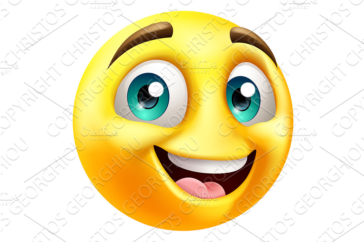 Happy Smiling Emoji Emoticon Face, an Object Illustration by Christos Georghiou