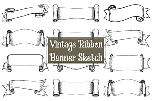 Retro Ribbon Banner Clipart Set, an Illustration by Amazin_art