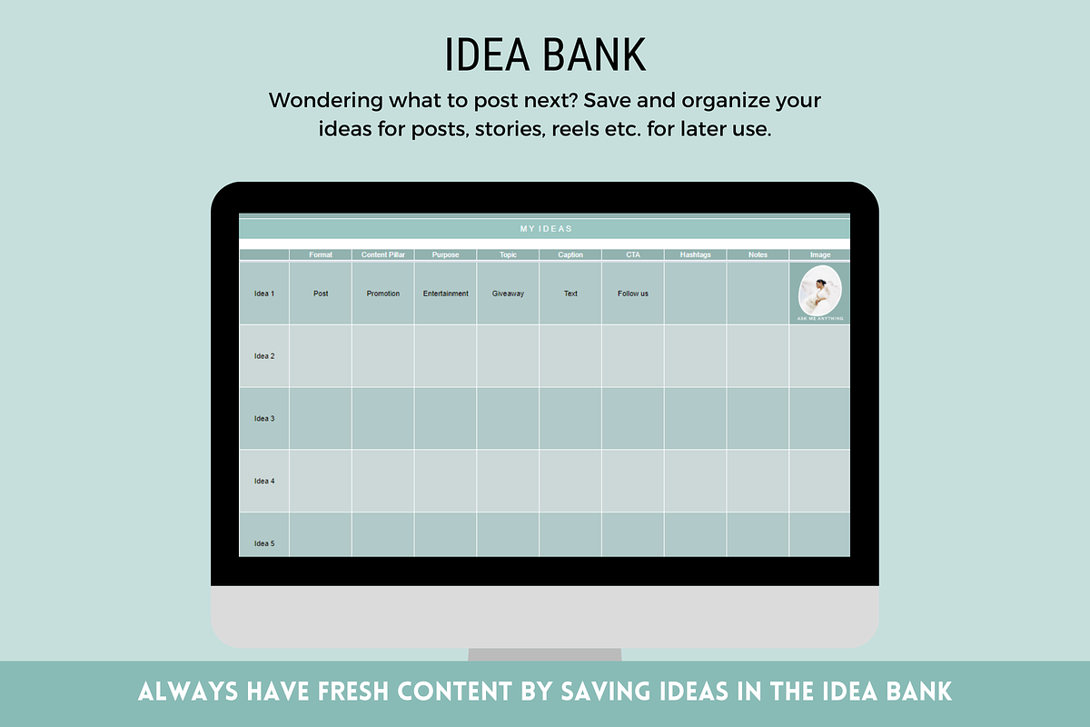 Content Calendar Google Sheets, a Marketing Template by SunshineStudioBoutique (Photo 5 of 9)