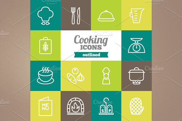 Outlined Cooking Icons