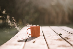 Steaming beverage in the Morning