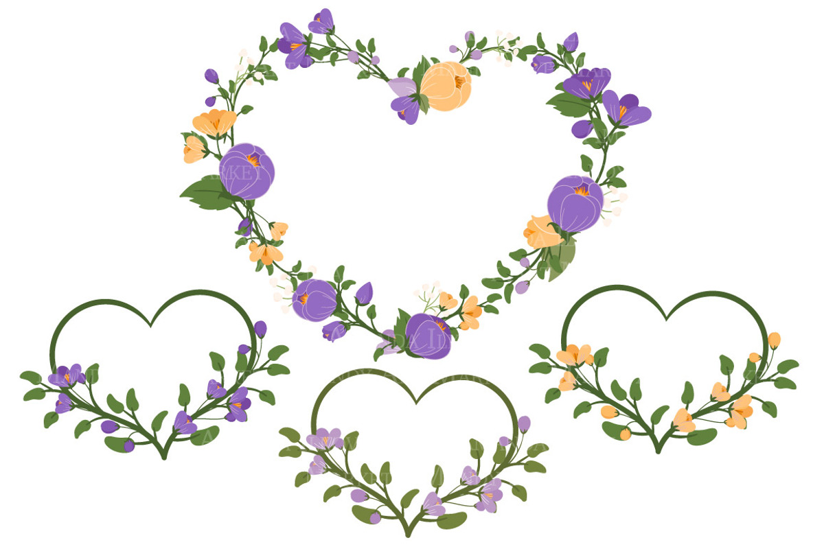 Vector Floral Heart in Crocus, an Illustration by Amanda Ilkov (Photo 3 of 5)