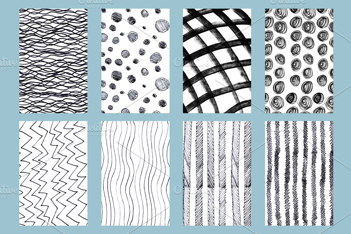 50 hand drawn pattern kit., a Texture Illustration by redstudio (Photo 6 of 11)