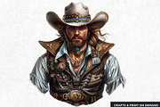 Western Cowboy Portrait clipart, a Person Illustration by ThatsDesignArt (Thumbnail 8 of 10)