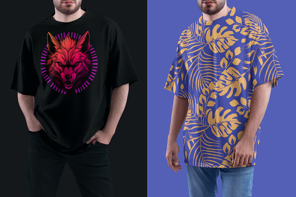 5 Mockups Oversize T-shirt, a Shirt Mockup by Grow Design Craft Studio (Photo 6 of 8)