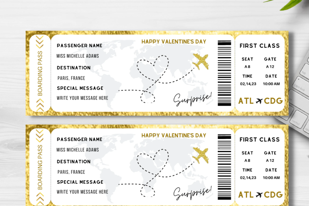 Boarding Pass for Valentine's Day, a Card Template by YasdeyDesigns (Photo 9 of 9)