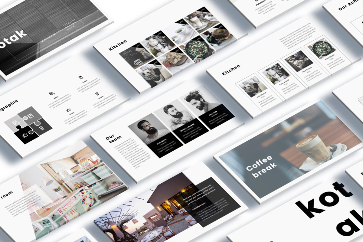 Kotak Interior Design Powerpoint, a Presentation Template by Giant Design