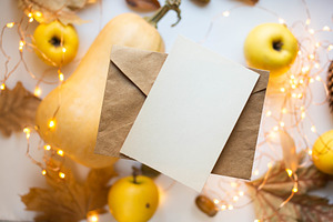 Card and pumpkins ribbon apples featuring apple, apples, and autumn