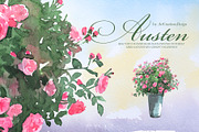 Watercolor Austen Clipart Set, a Person Illustration by ArtCreationsDesign (Thumbnail 18 of 22)