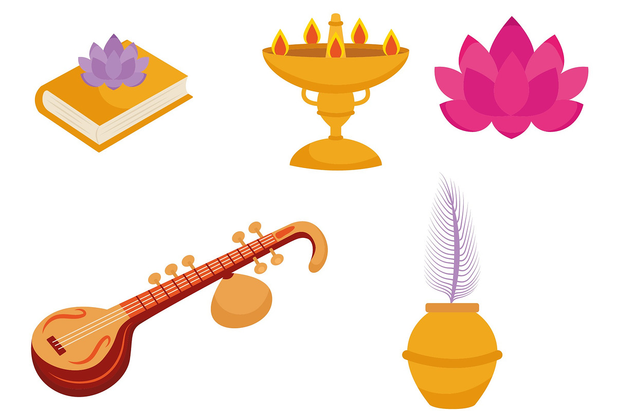 Vasant Panchami Icons Set, a Templates & Theme by studiogstock (Photo 3 of 3)