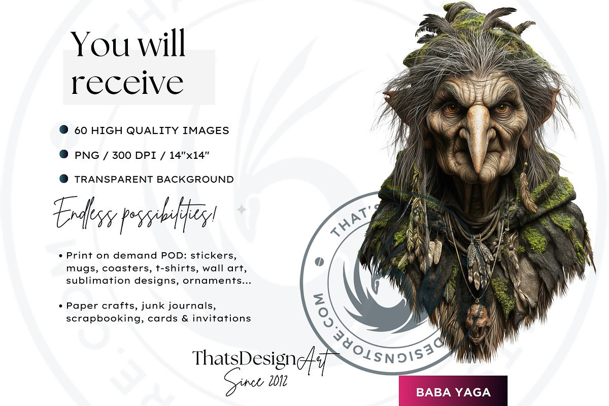 Creatures of Folklore Clipart Set, a Person Illustration by ThatsDesignArt (Photo 2 of 10)