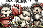 Whimsical Spring Hedgehog Png Clipar, an Illustration by Daily.Designs (Thumbnail 1 of 7)