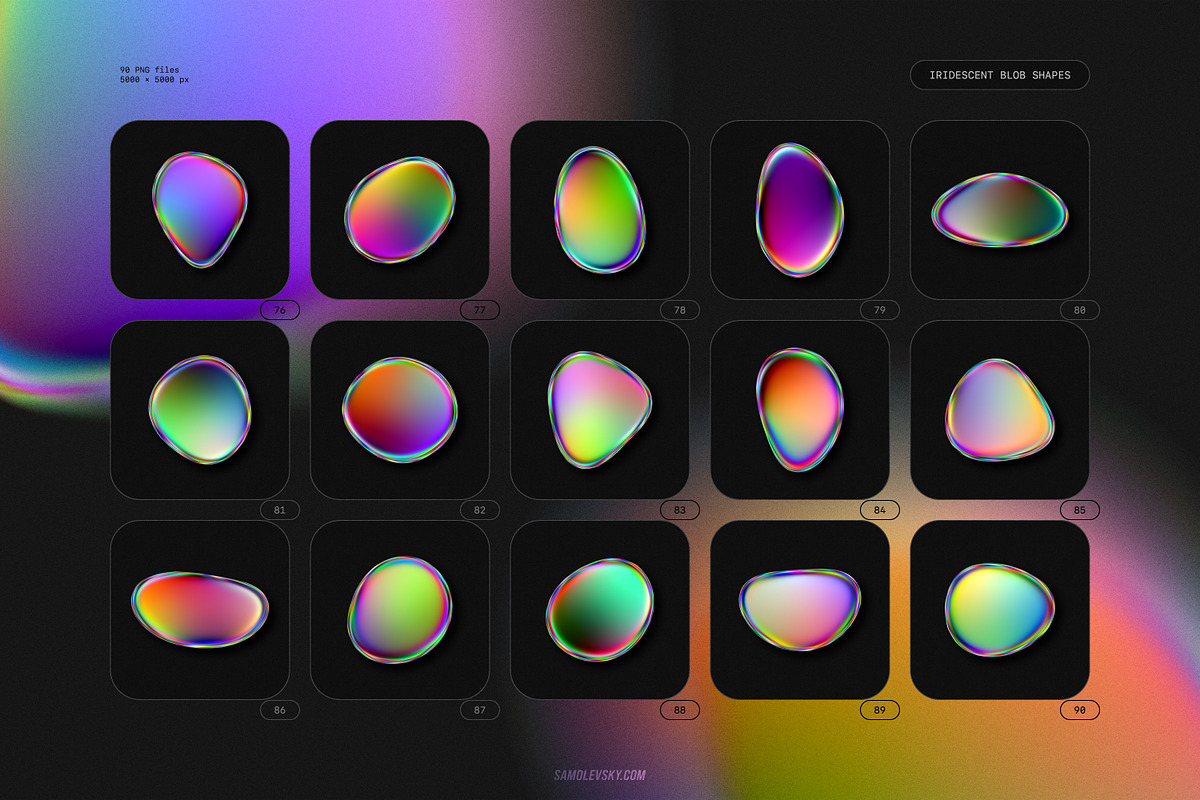 Iridescent Blob Shapes Collection, an Object Graphic by Samolevsky (Photo 12 of 13)