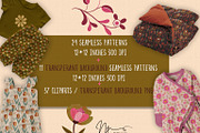 Organic Floral Patterns Collection, a Pattern Graphic by Nora Gad (Thumbnail 3 of 18)