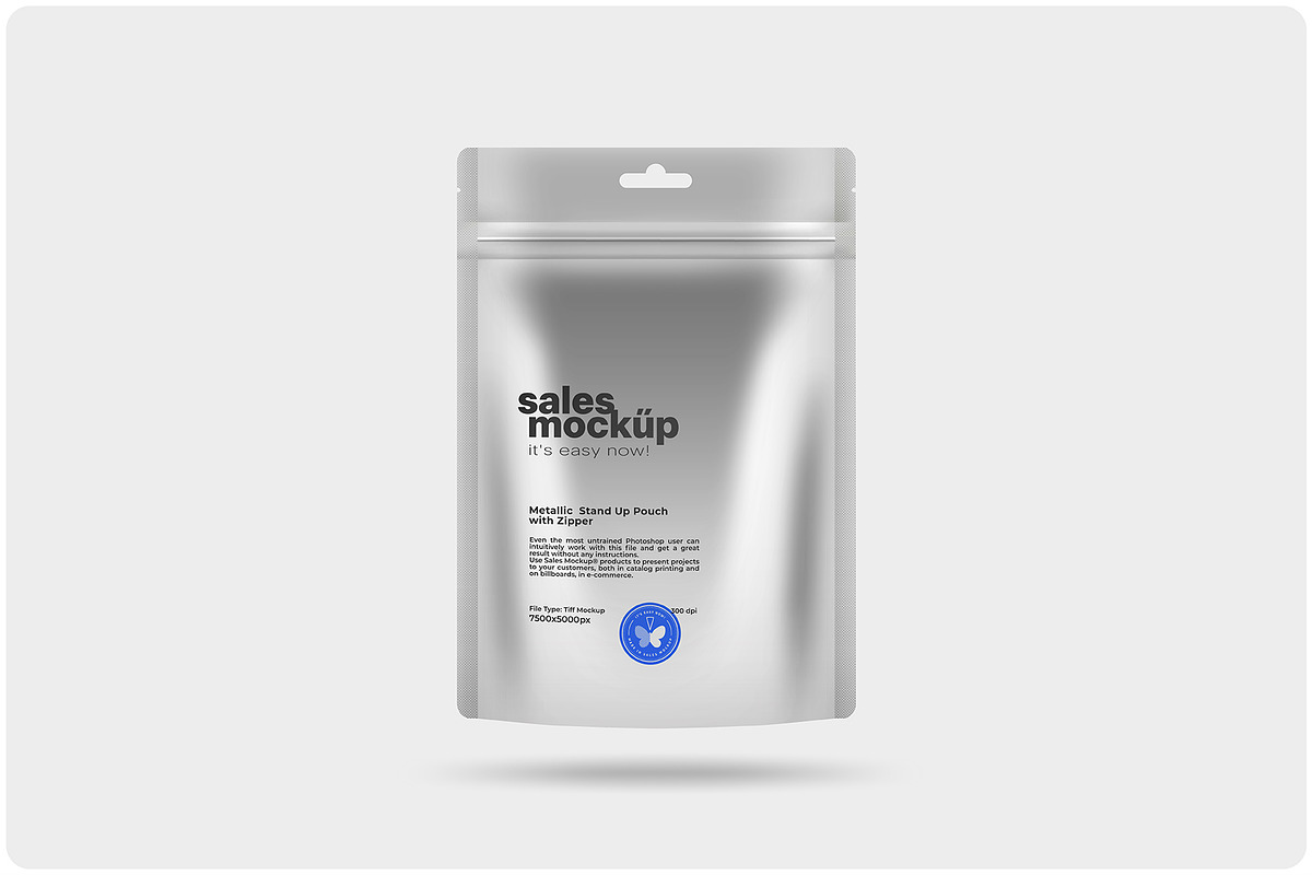 Metallic Stand-up Pouch Mockup, a Packaging Mockup by Reformer Mockup