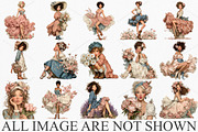 Whimsical Spring Girl Flowing Clipar, an Illustration by Canvas Craft (Thumbnail 3 of 7)