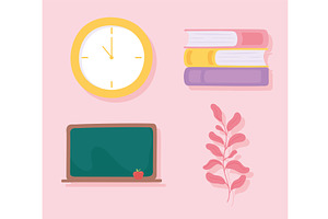 school icons set, an Object Illustration by studiogstock