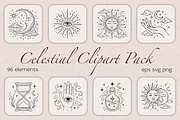 Celestial Boho Clipart – 96 Vectors, a Decorative Illustration by MuzaArtStudio (Thumbnail 1 of 10)