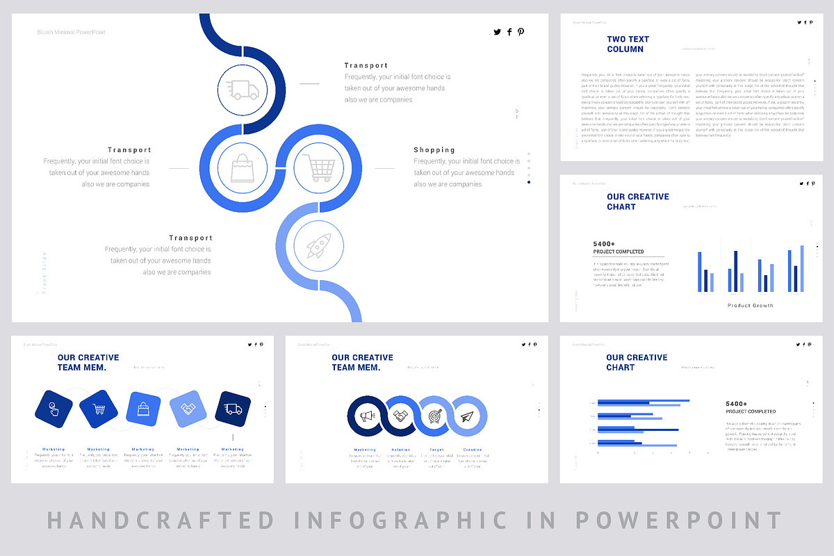 Minimal Bluish Powerpoint Template, a Presentation Template by ZAAS (Photo 11 of 13)