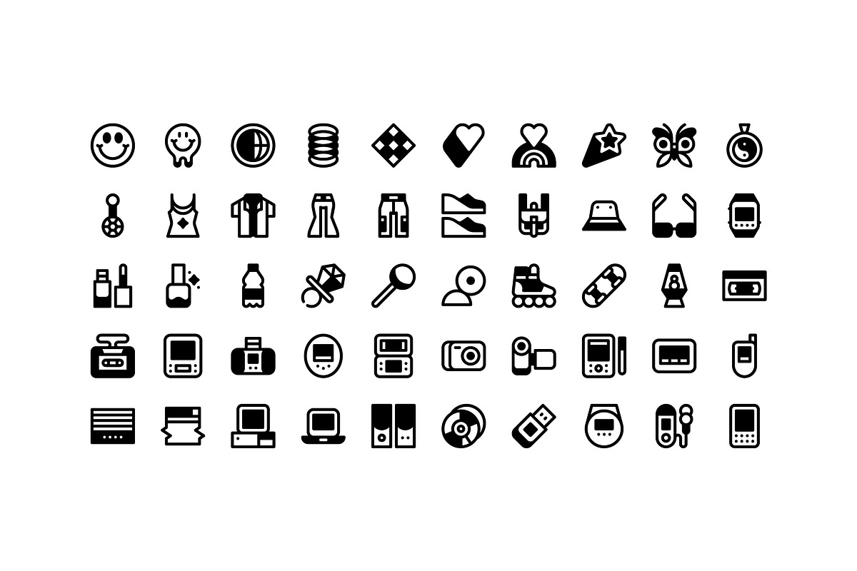 50 Y2K Icons, an Outline Icon by Side Project (Photo 3 of 8)