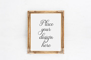 Gold frame vintage photo mockup psd, a Print Template by Leo Flo Mockups (Thumbnail 1 of 2)