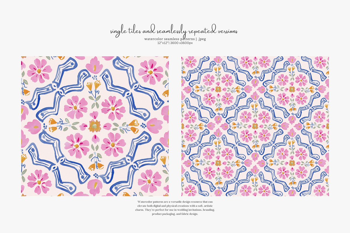 folk floral seamless patterns bundle, a Pattern Graphic by Patishop Art (Photo 5 of 9)
