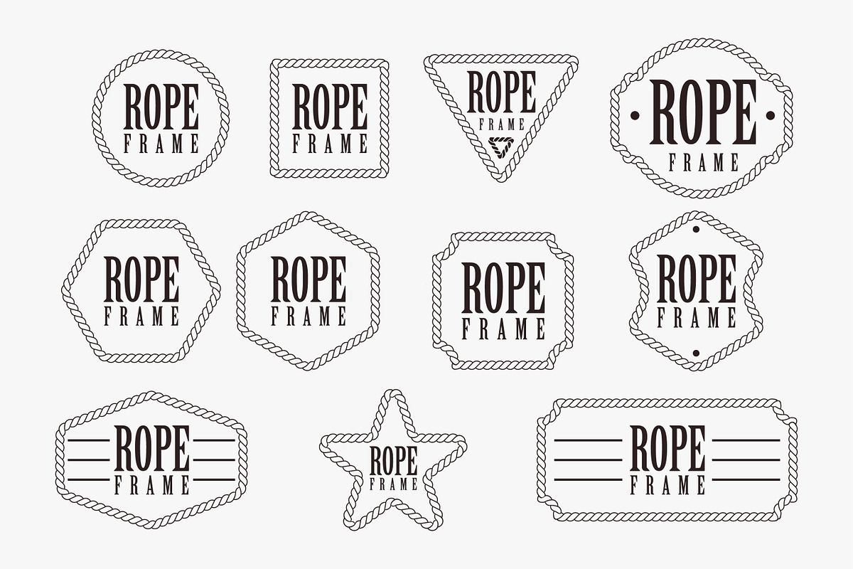 Set of Rope frame badge emblem logo, a Branding & Logo Template by DOMHOUZE
