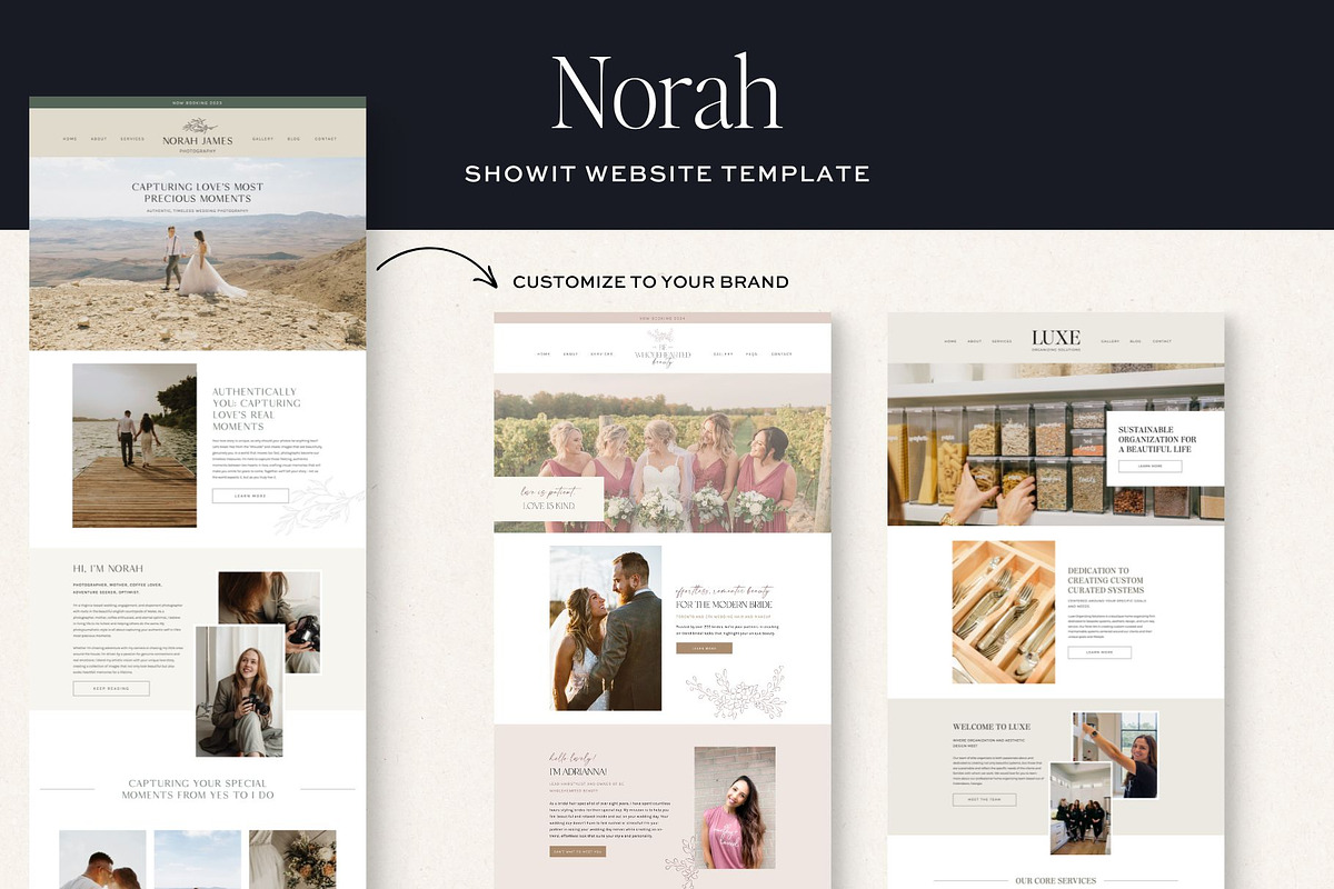 Norah Boho Showit Website Template, a Websites & App Template by Monarch Design Co. (Photo 6 of 9)