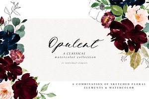 Opulent - Classic Watercolor Florals