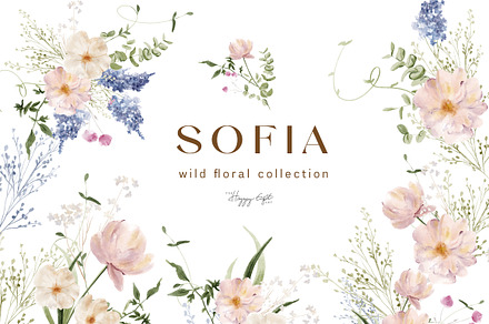 Wild floral illustrations - Sofia, an Illustration by TheHappyGiftArt