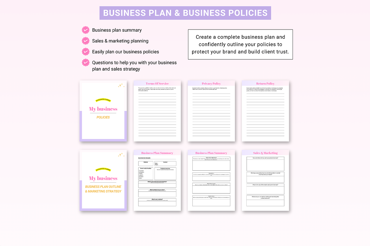 Small Business Planner Canva print, a Templates & Theme by Cate Creates (Photo 4 of 11)