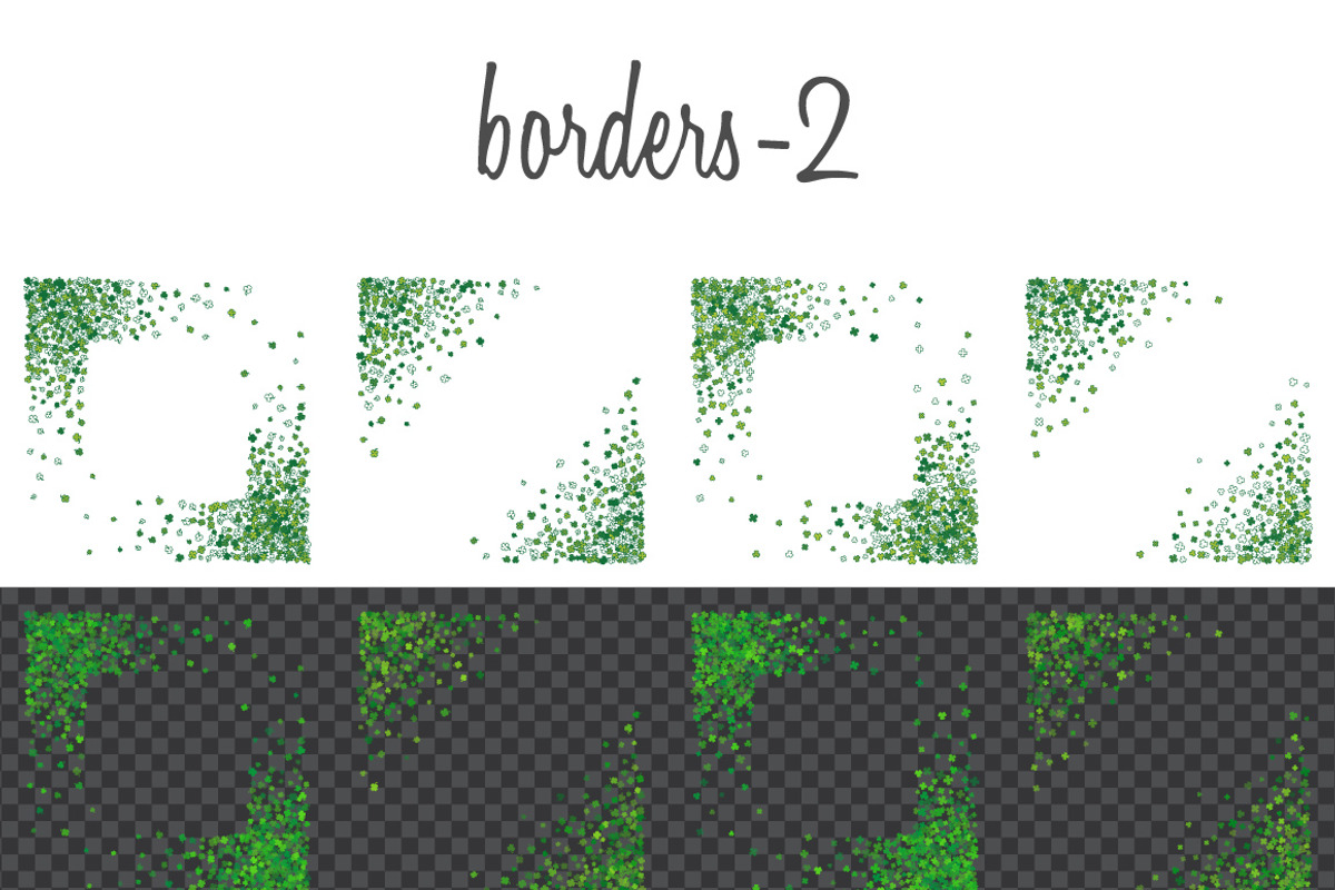 Green clover frames and borders, a Pattern Graphic by ekmelica (Photo 11 of 11)