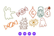 Halloween Hand Drawn Folk Art Set, a Seasonal Illustration by designvectx (Thumbnail 3 of 10)