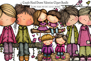 Couple Hand Drawn Valentine Clipart, an Illustration by SinaCreation (Thumbnail 1 of 7)