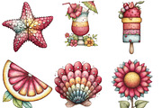 Whimsical Summer Clipart, an Illustration by Designking (Thumbnail 2 of 6)