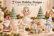 Cute Christmas Family 3D STL, a Scene 3D Model by Layerology (Thumbnail 2 of 4)