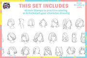 Procreate Ultimate Hair Brushes, a Brush Add-On by Cozy Brushery (Thumbnail 8 of 10)