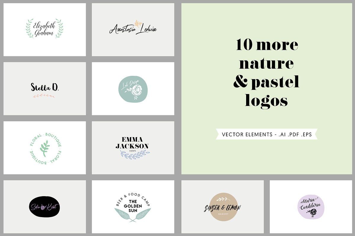 50 Simple Logos business cards, a Branding & Logo Template by Anis Illustration (Photo 4 of 8)