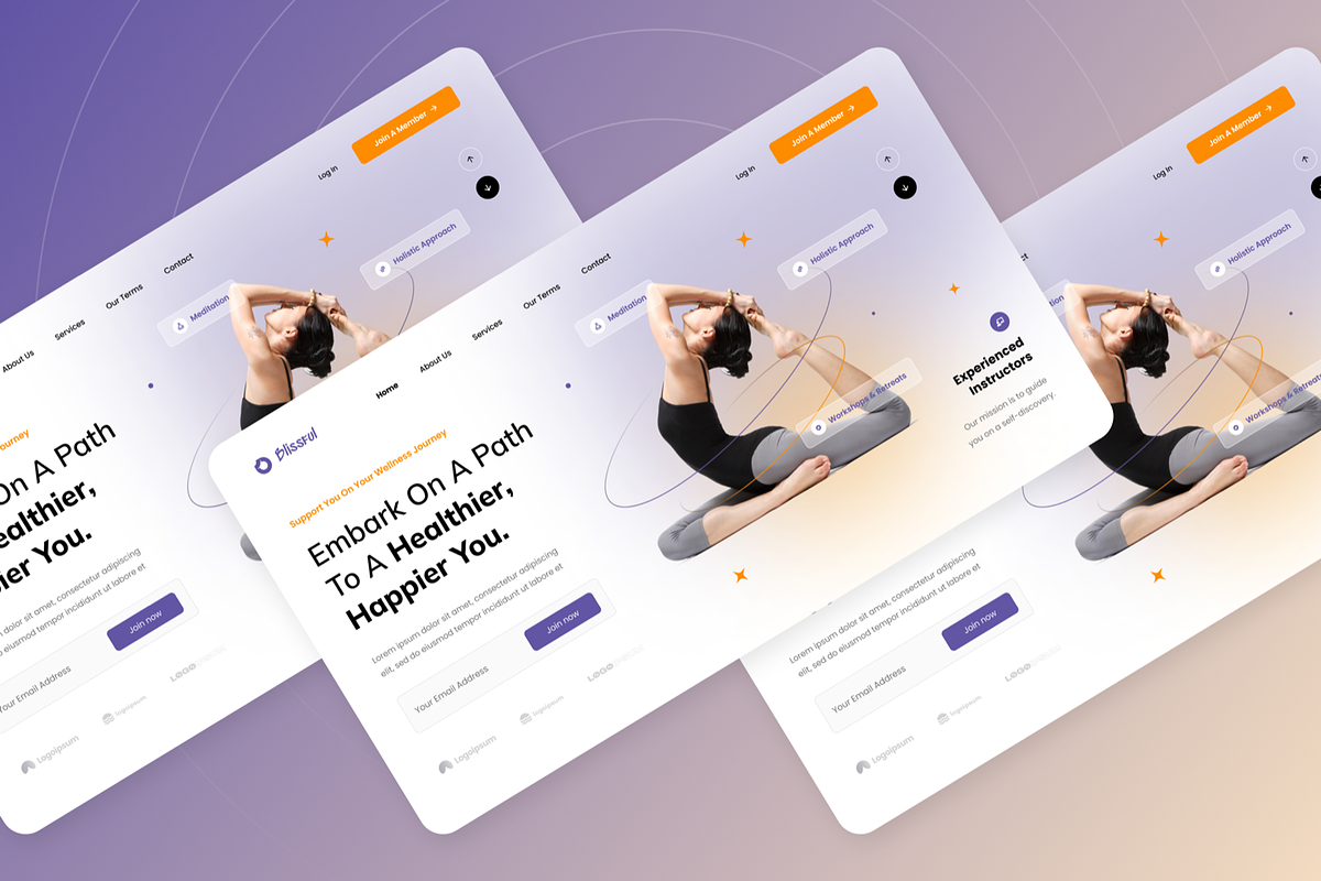 Bllissful - Yoga Place Hero Header, an UI Kit Template by Annora Studio (Photo 2 of 3)