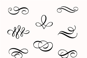 100+ Calligraphy Flourishes SVG/ PNG, a Decorative Illustration by Bloomline Studio