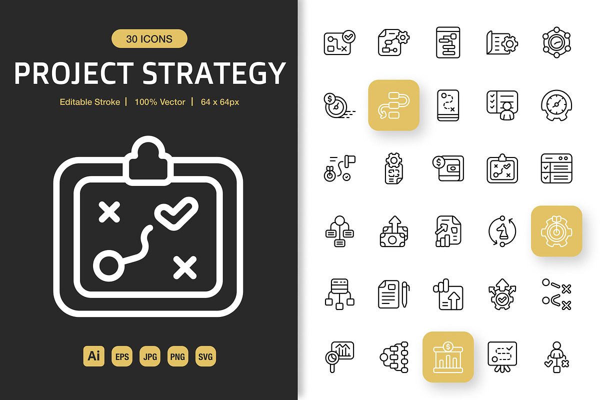 Project Strategy Icons, an Icon by Spacepixel Creative