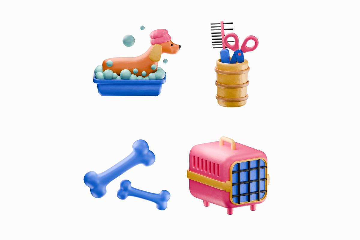 Pet Care 3D Illustration, an Object Illustration by graphicook (Photo 2 of 3)