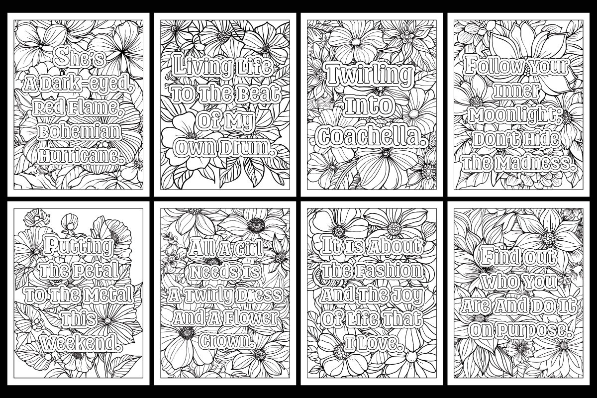 Boho Quotes Coloring Pages, an Illustration by protabsorkar11 (Photo 2 of 3)