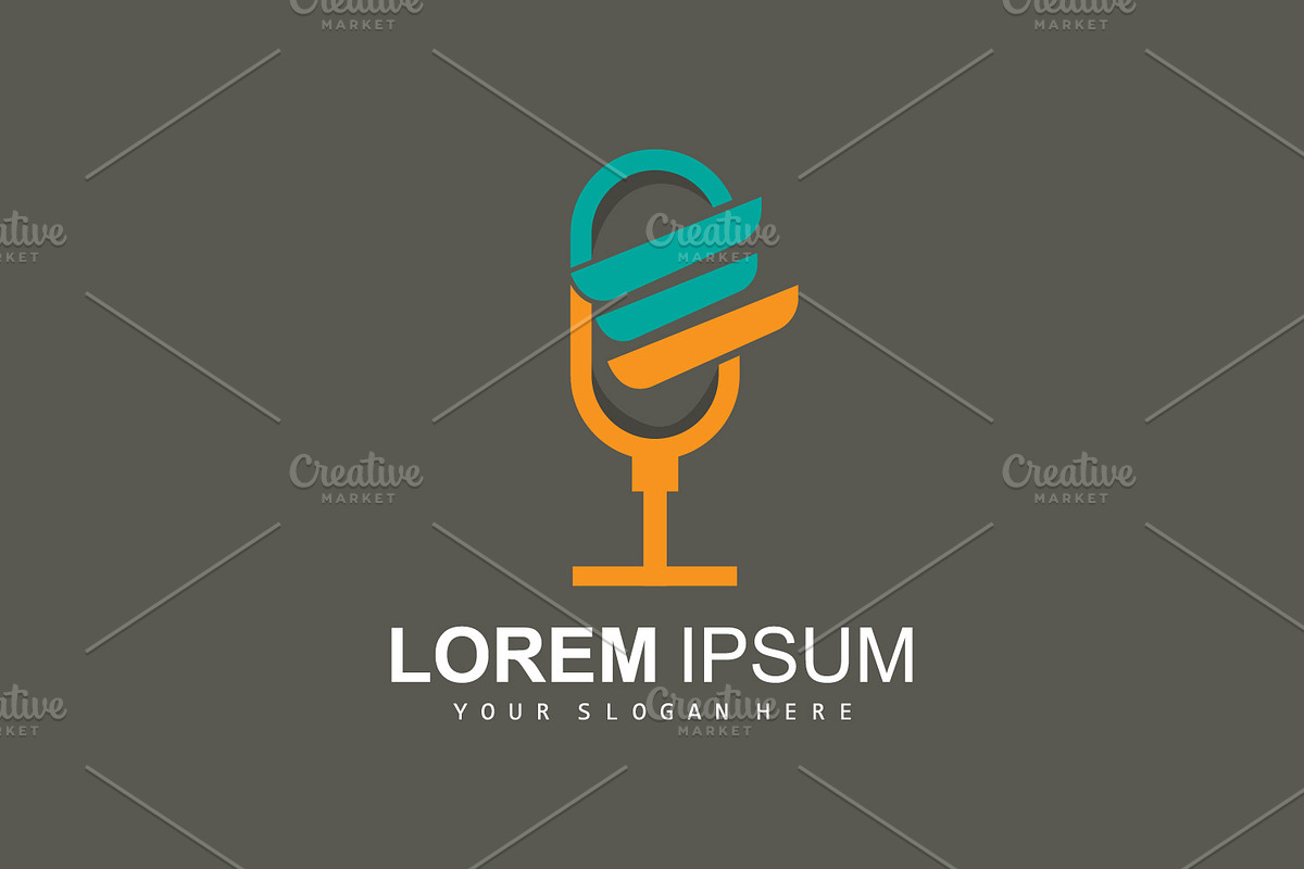Radio Podcast Logo Microphone Icon, a Graphic by Maylianaw28