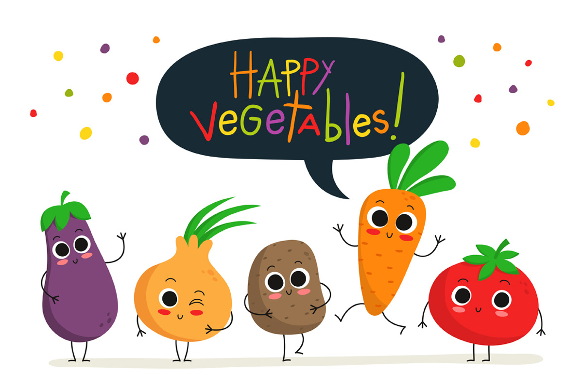 Cute happy vegetables! :), an Illustration by Zhe Vasylieva (Photo 1 of 3)