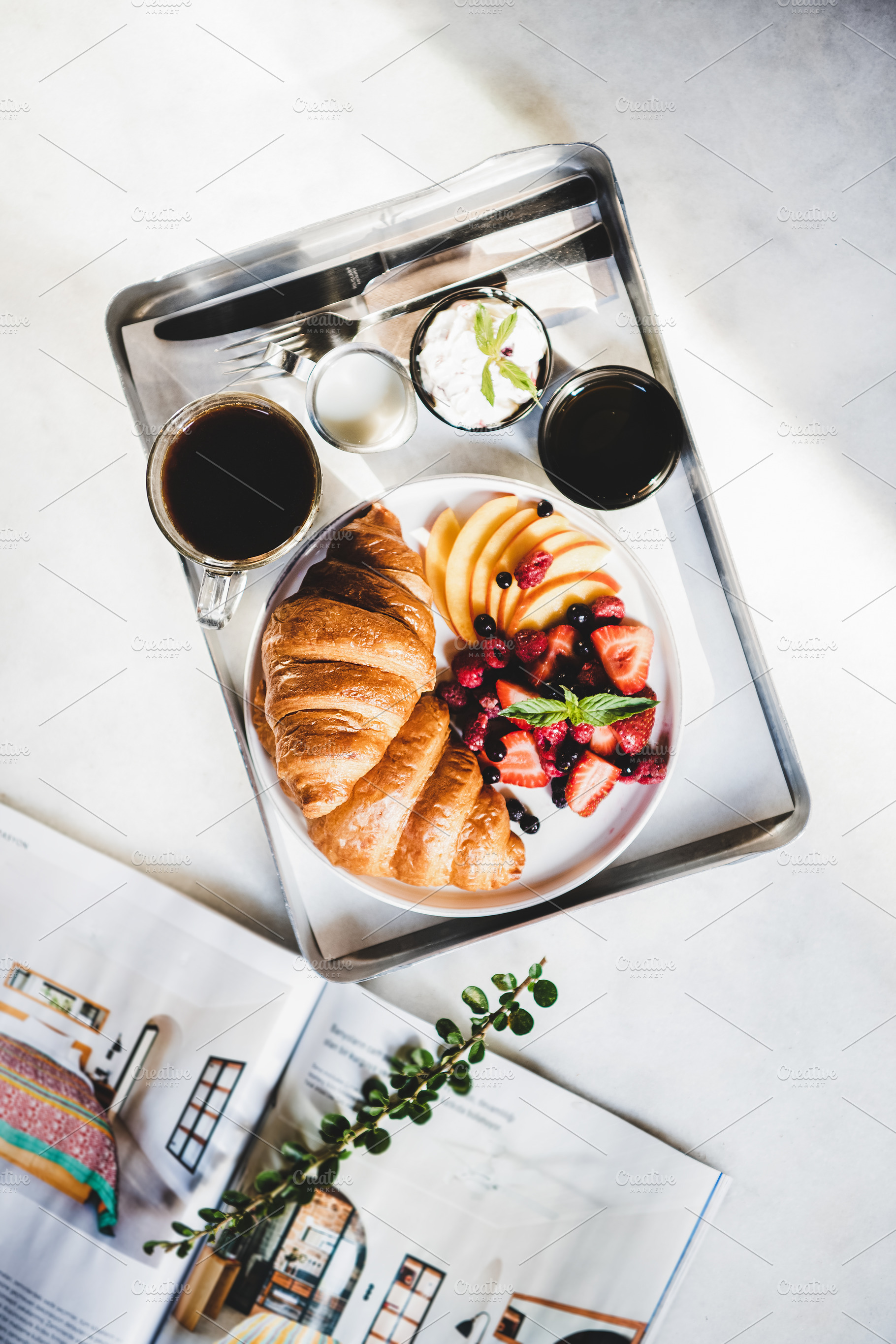 French breakfast with croissant stock photo containing food and french, a Food & Drink Photo by Foxys