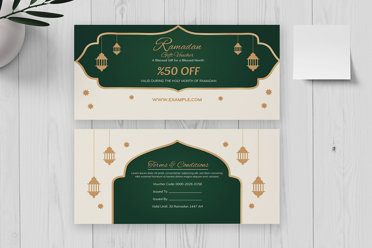 Ramadan Gift Voucher Design, a Card Template by MightyDesign (Photo 2 of 6)