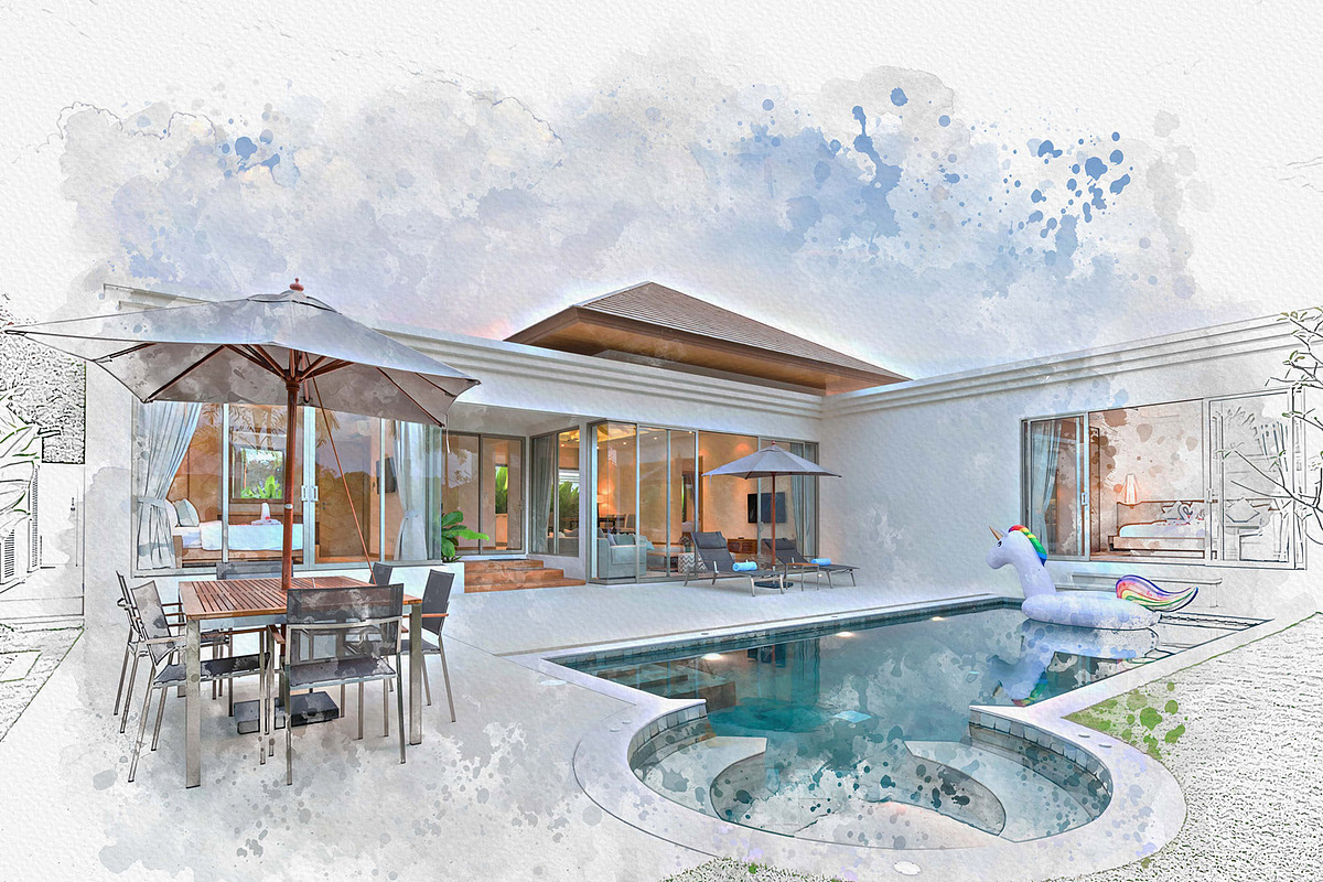 Exterior Watercolor Effect Bundle, an Action Add-On by MRI STUDIO (Photo 14 of 24)