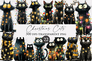 Whimsical Christmas Cats Clipart, an Illustration by Designworld (Thumbnail 1 of 4)